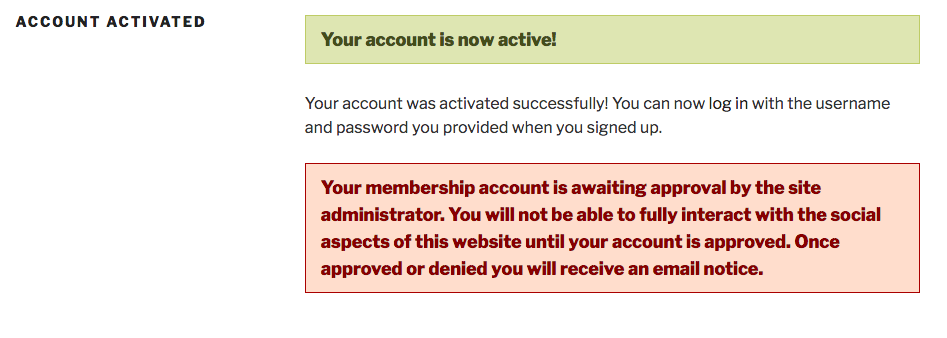 New member registration: