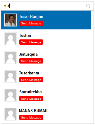 You will see a nice search suggest of the members in the Buddypress network.