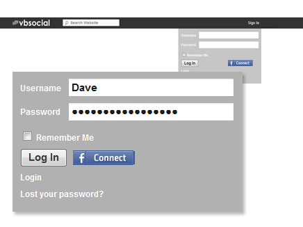 Log-in Drop Down
