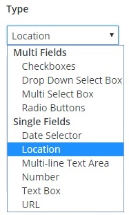 Creating a Profile Field of Type > Location