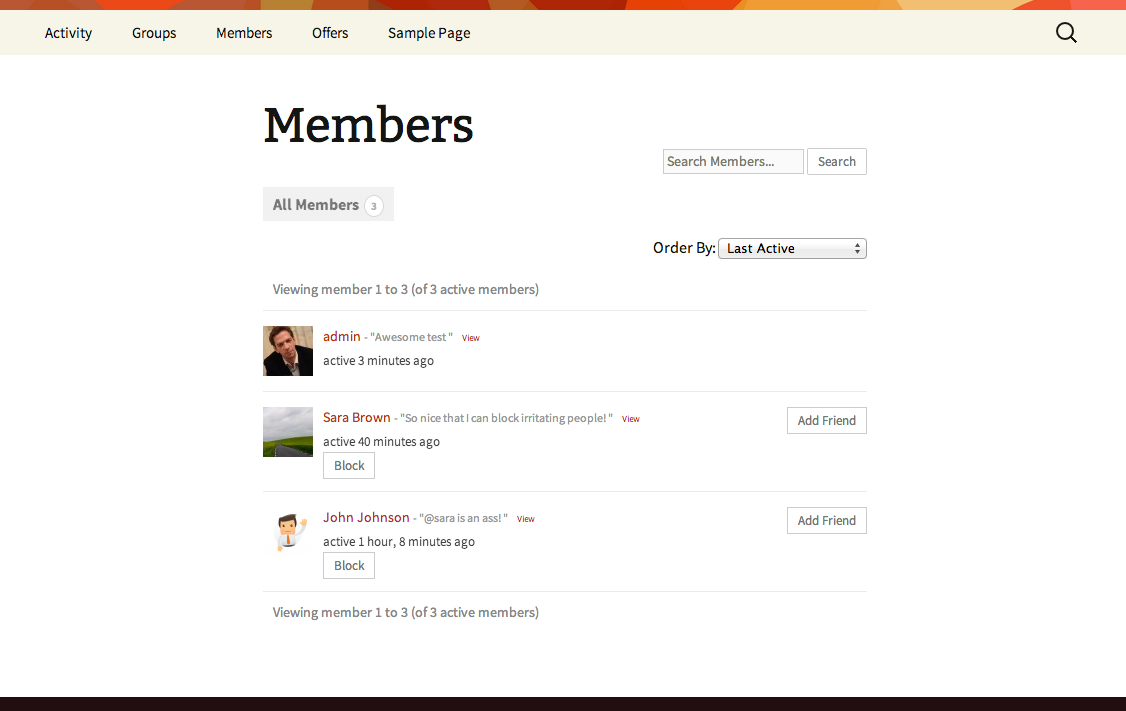 **Manage Blocked Users** - Overview of the users you are blocking