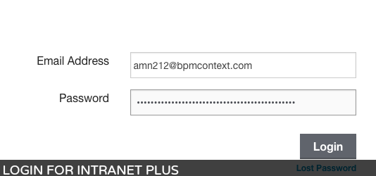 Screenshot of Header version of the Login form.