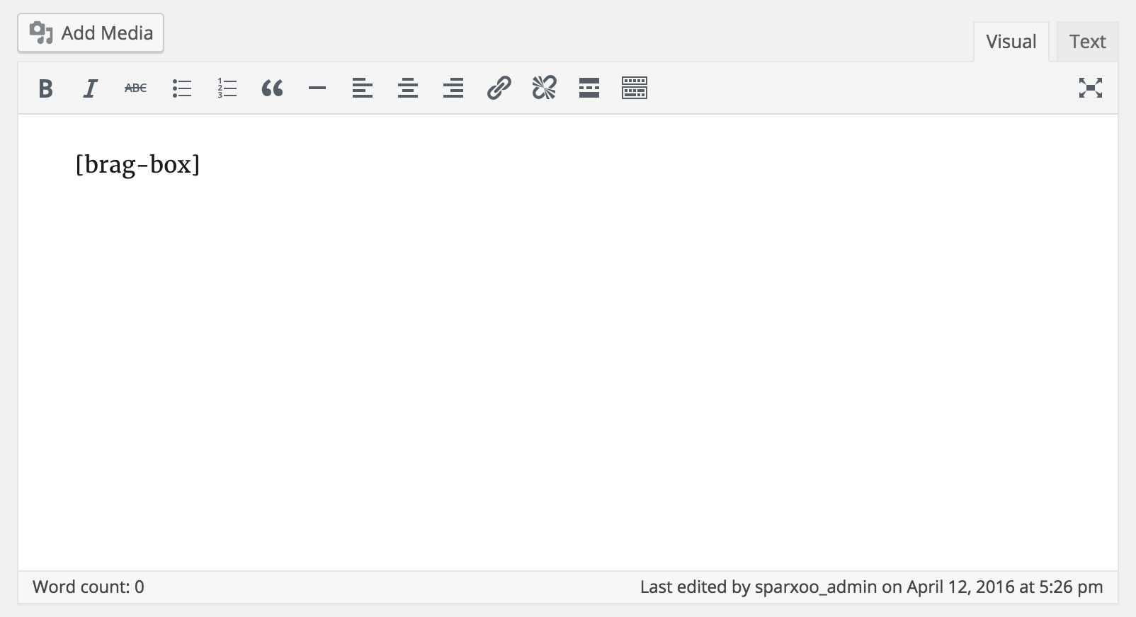 Simply add the `[brag-box]` shortcode and update your page.