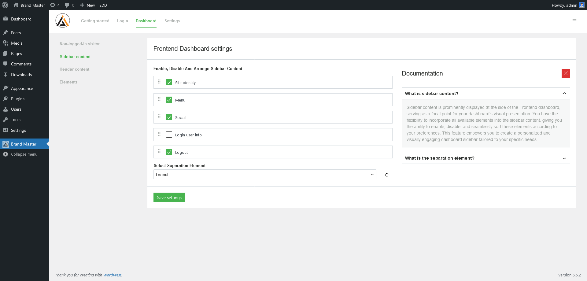 Frontend - User Dashboard
