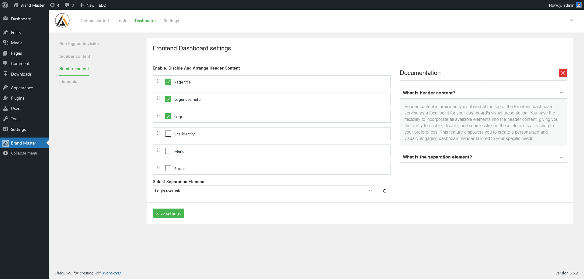 Frontend - Login page with own logo