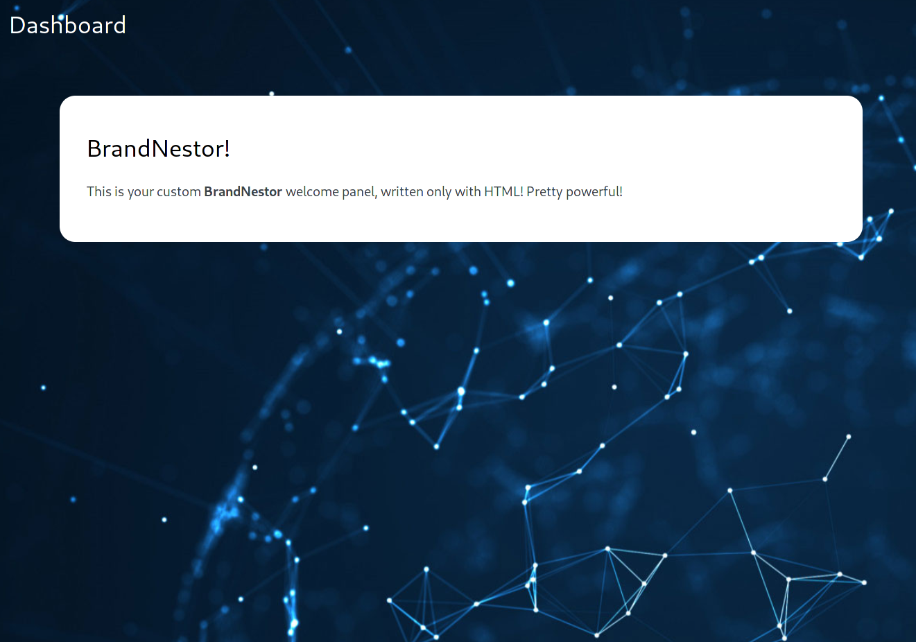 A custom Administrator Dashboard