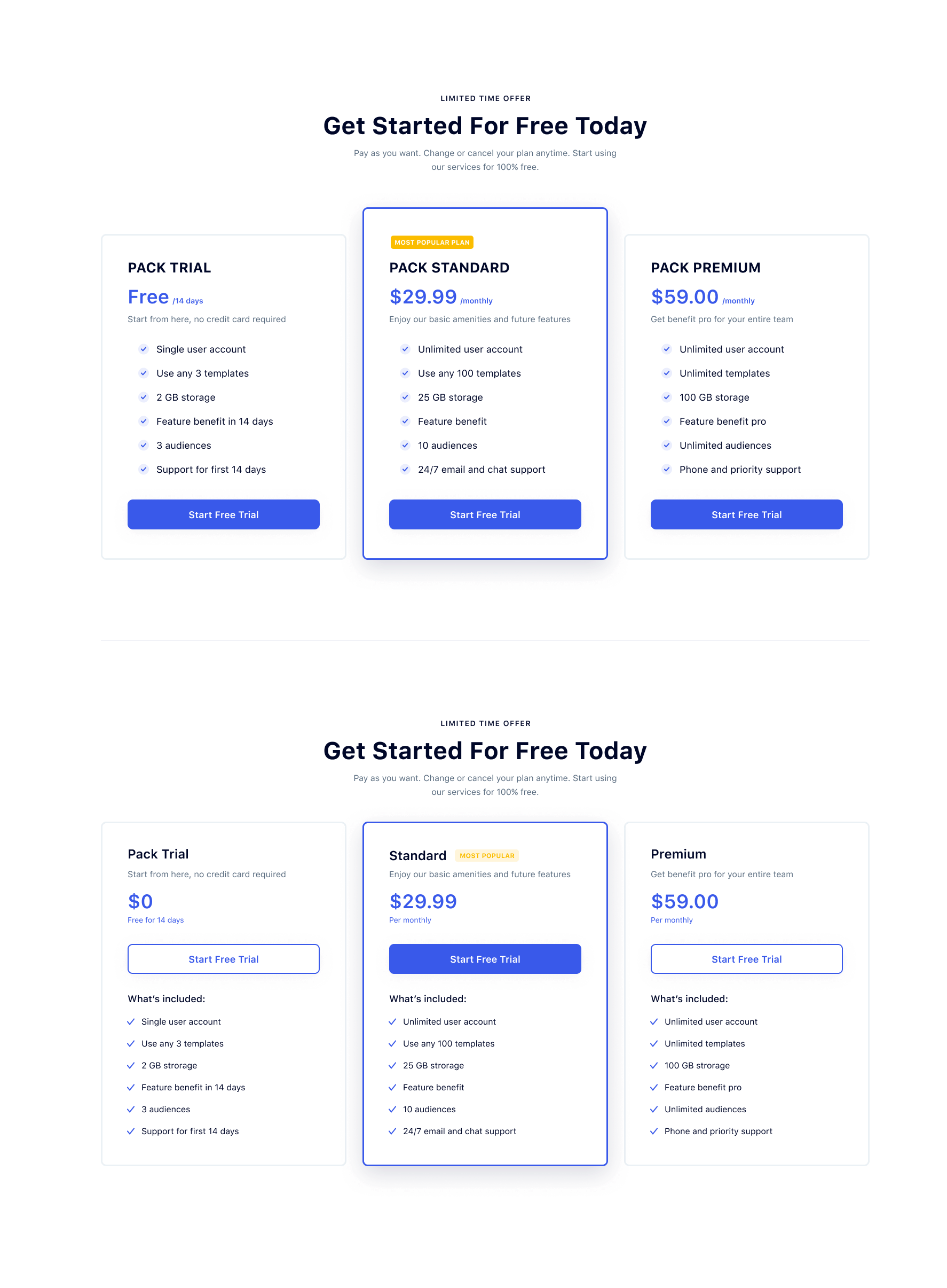 Pricing block