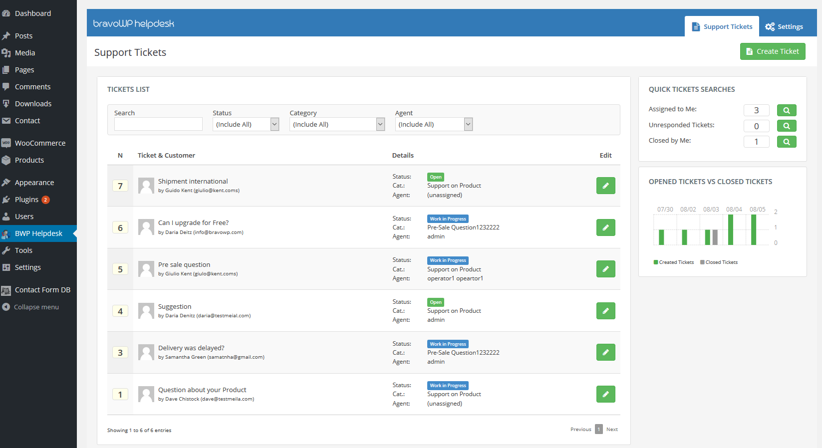 Administrator / Agents Dashboard