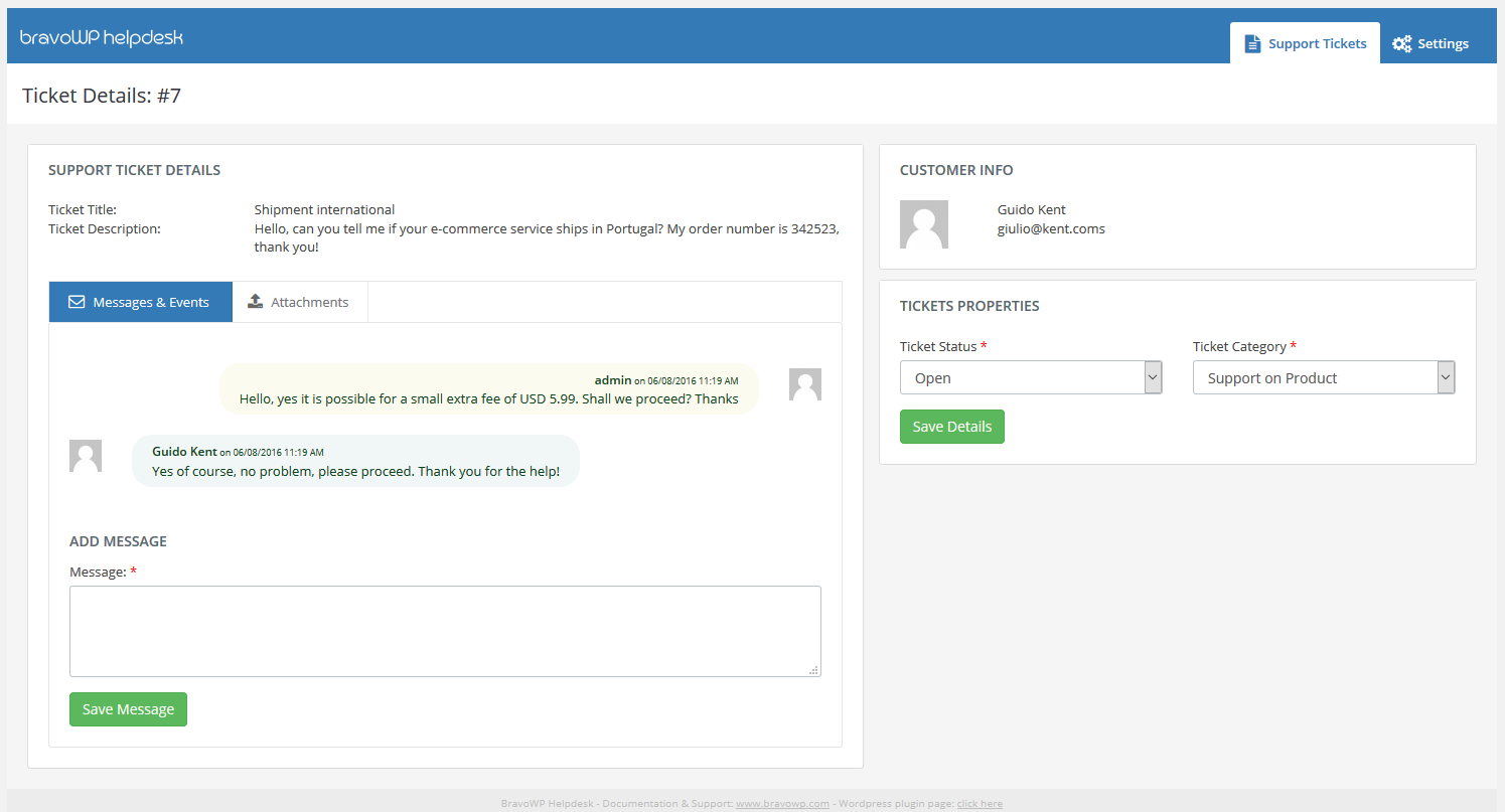 Tickets Search with data Ordering