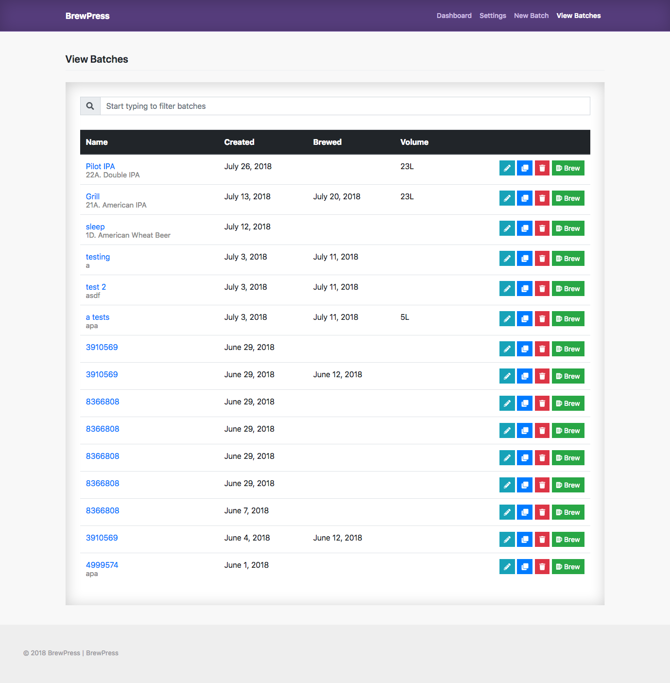Viewing all batches.