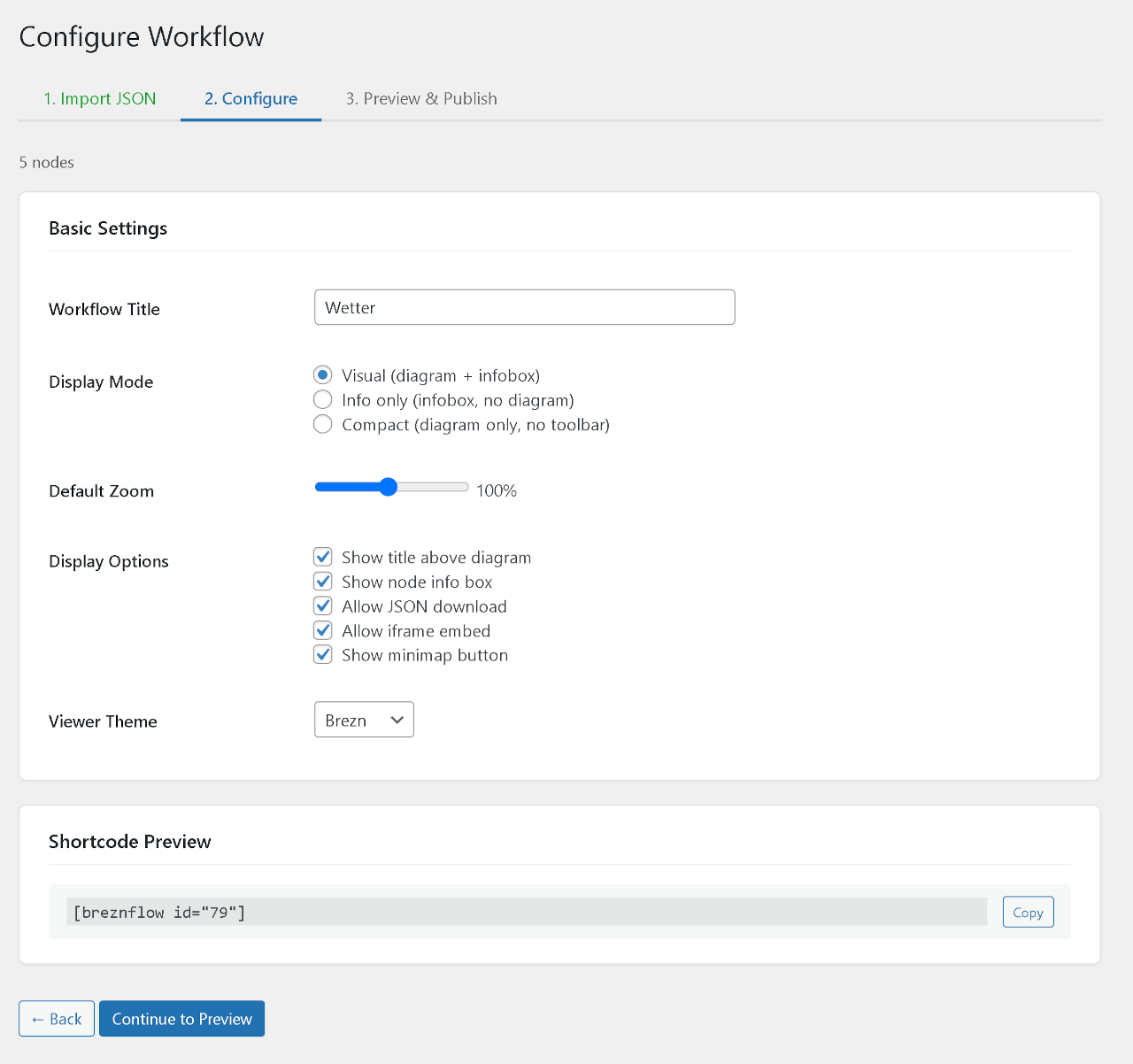 Step 2: configure display settings, theme, and categories