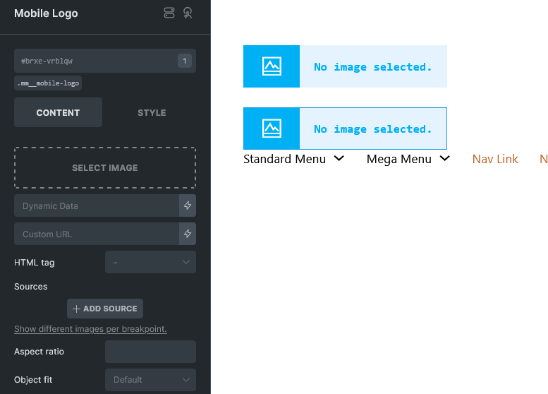Bricksed Mobile Menu Settings