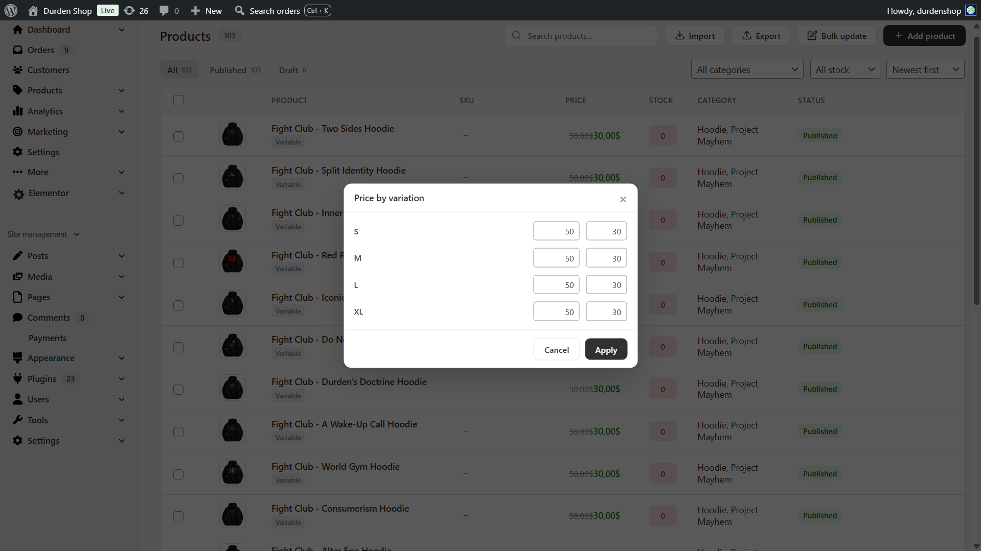 **Add Coupon Slide-Over Panel** — create or edit coupons with all WooCommerce coupon options without leaving the page