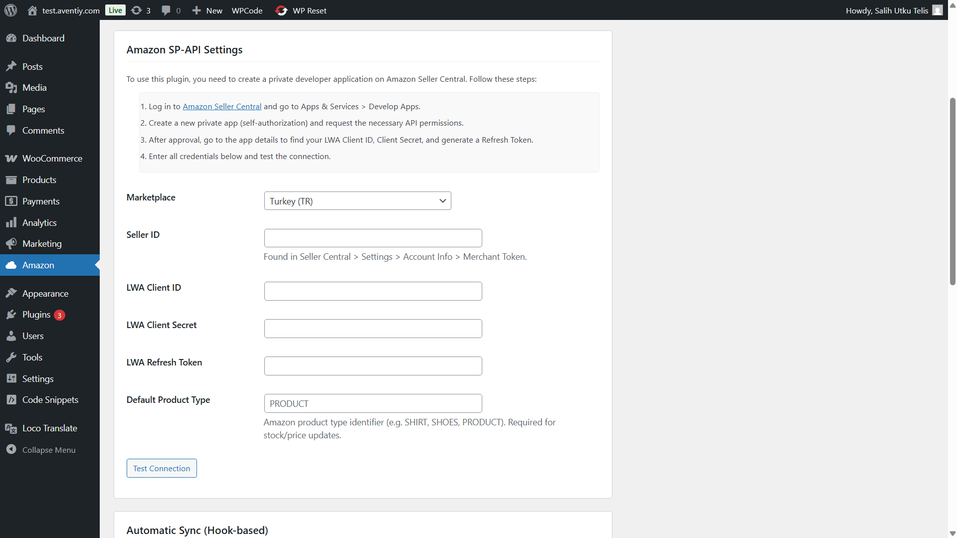 Activity log showing sync operations with status.