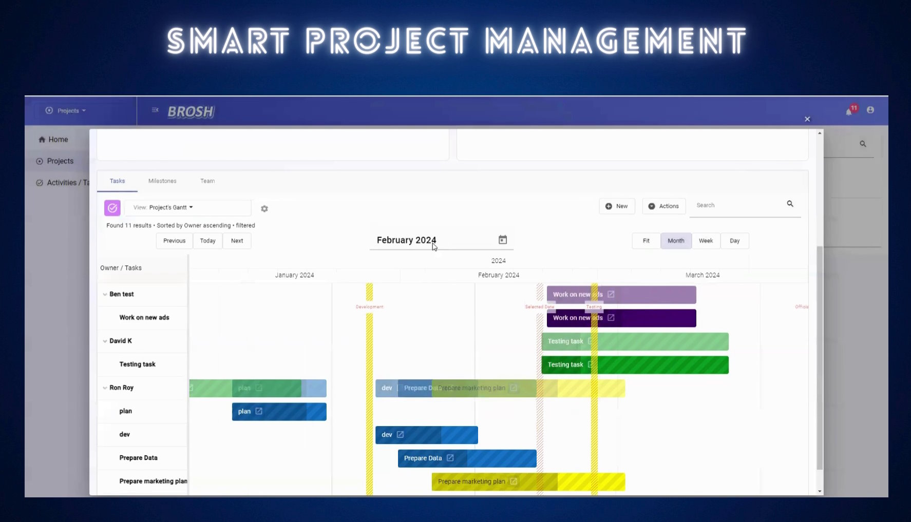 BROSH Smart Gantt charts and project management
