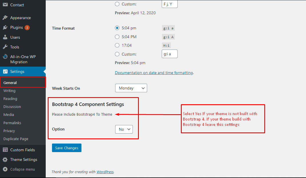 Settings of Plugin