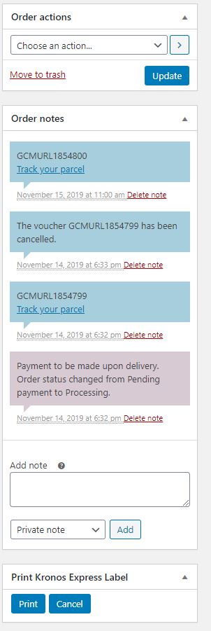 Find the Administrator's panel under WooCommerce -> Shipping -> Kronos Express Shipping WooCommerce.