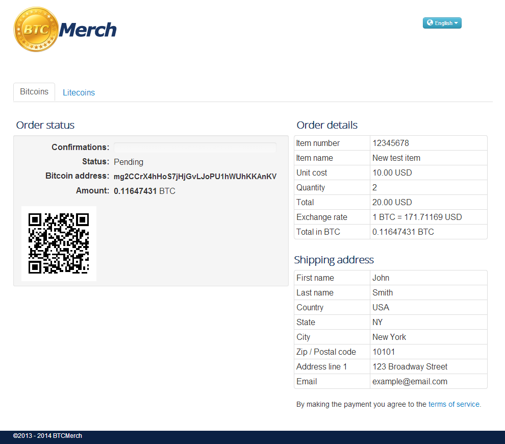 Screenshot of payment preview page.