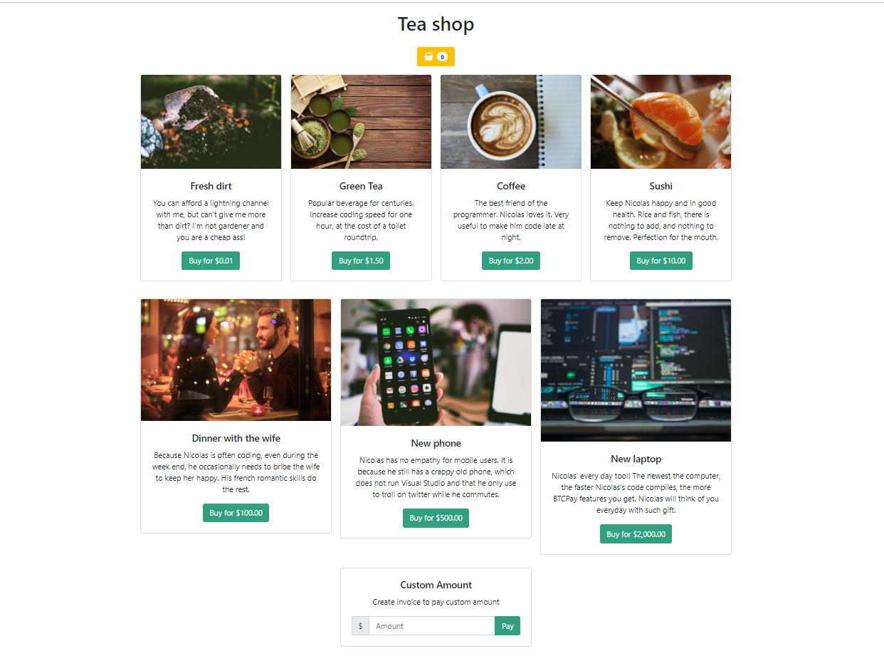 Example of the PoS app you can launch.