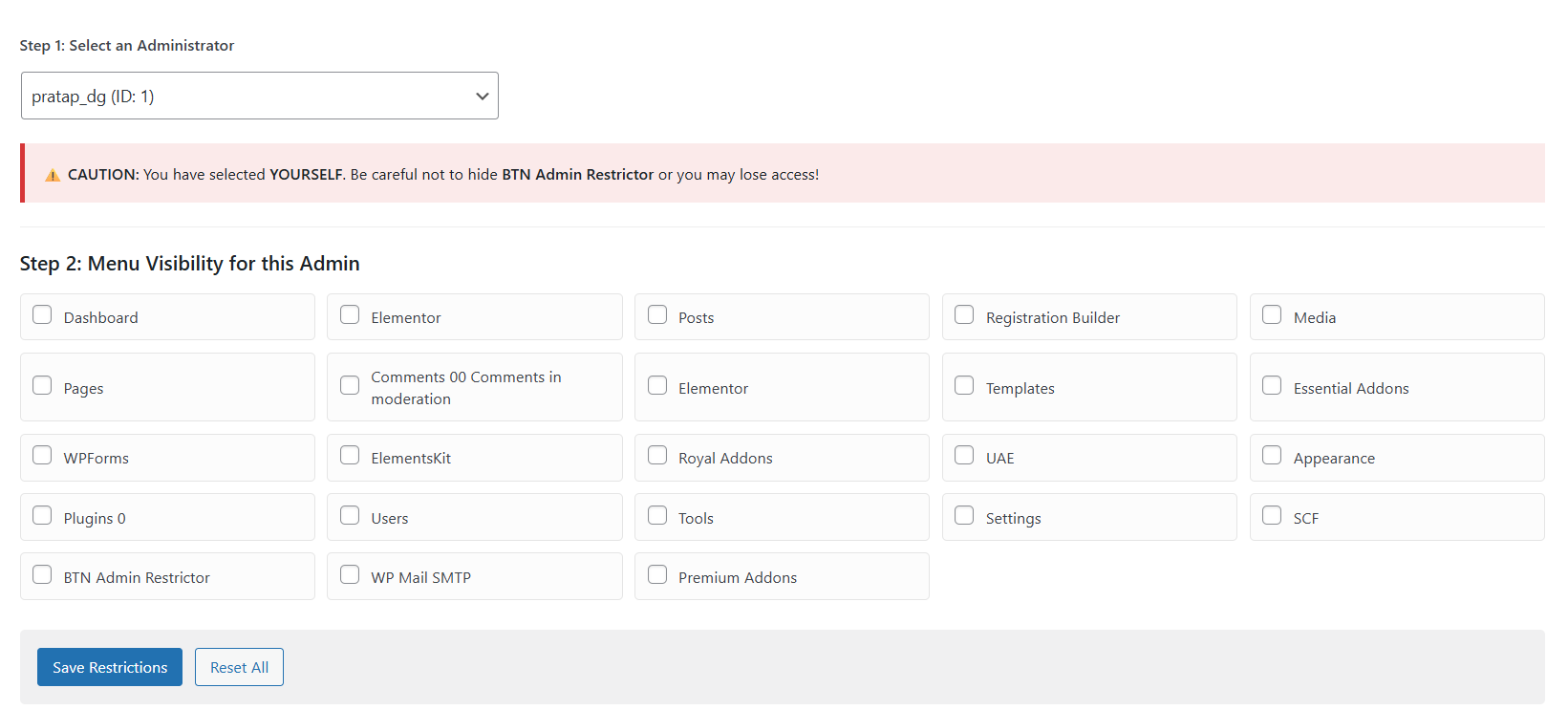 The safety caution notice shown when editing your own profile.