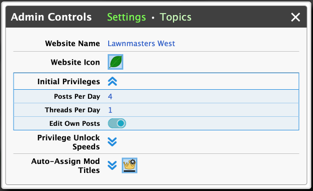 Forum Settings