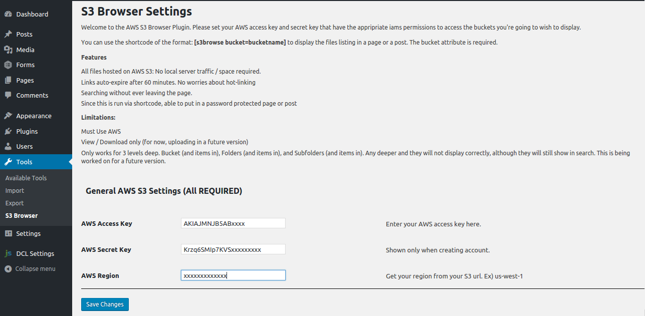 Settings Page