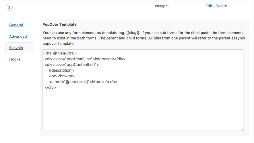 Form Element EasyPin Template