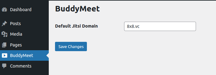 Set the default Jitsi domain via the administration menu