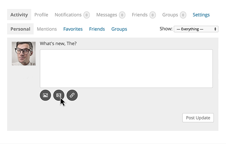 Add buttons that make it easier to share content from your BuddyPress activity feed