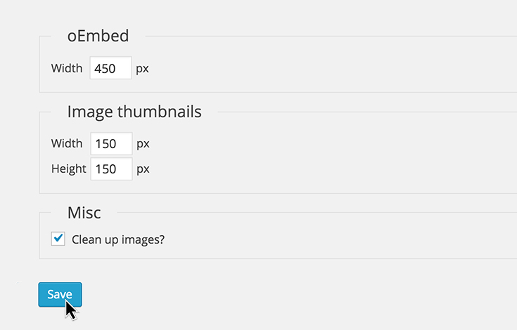 Set default configuration options