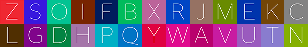 Set of alphabet avatars in BuddyPress First Letter Avatar.