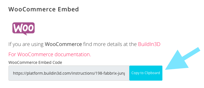 Copy the WooCommerce Embed Code