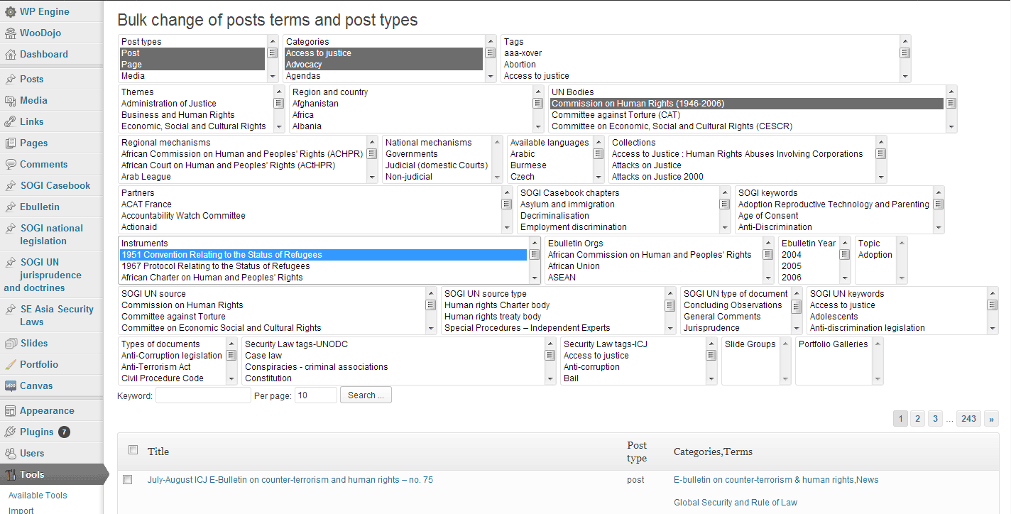 Filters for posts