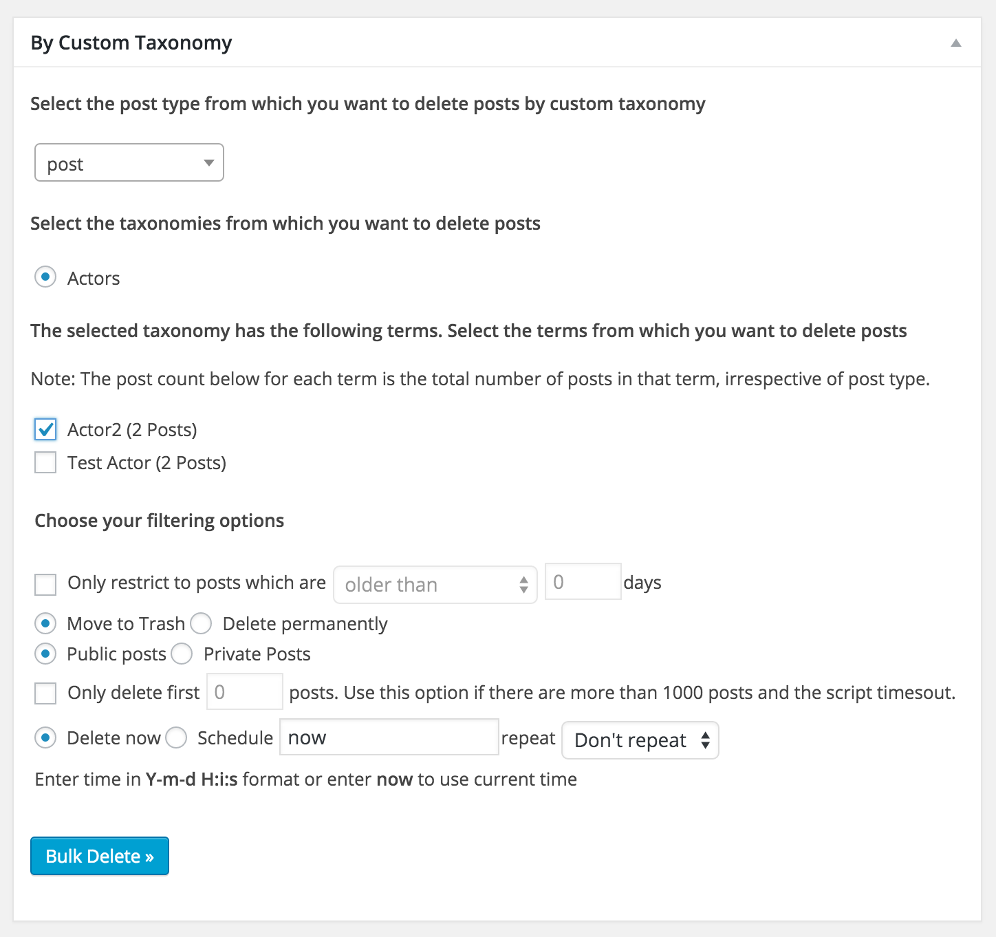 The above screenshot shows how you can delete users by user meta You can also filter by user's registered date or login date.