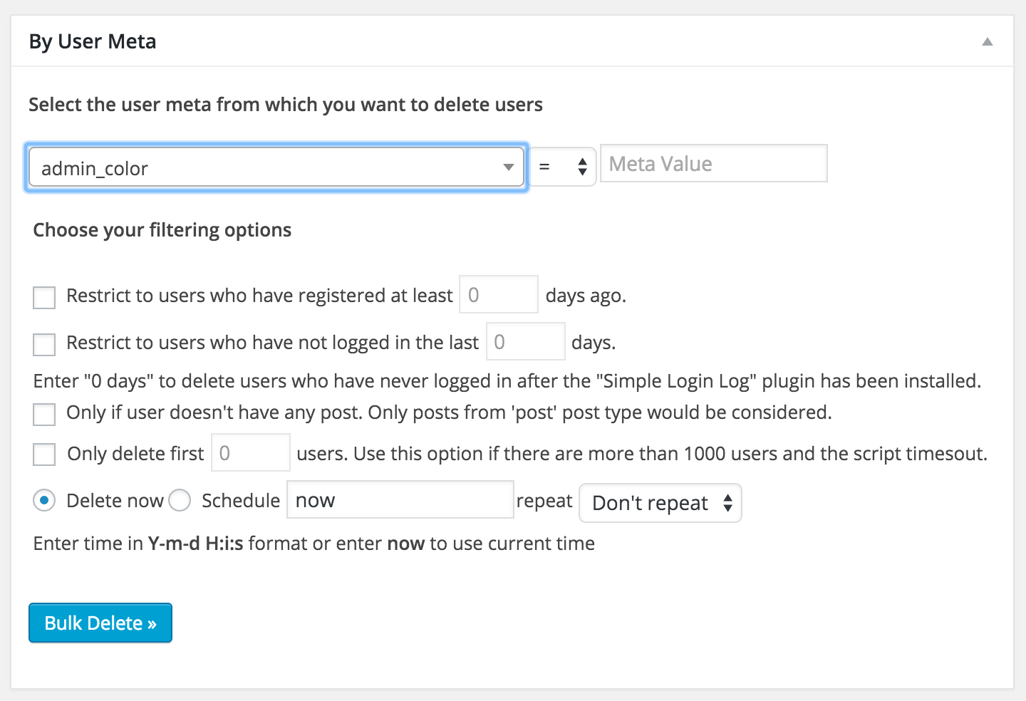 The above screenshot shows the different pages that are available in the plugin.