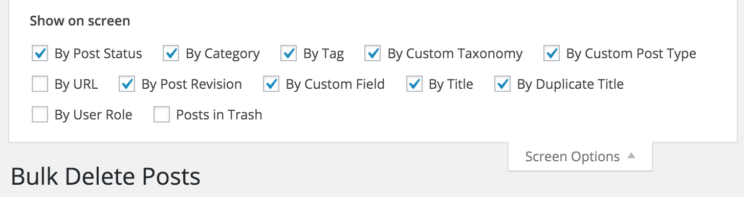 The above screenshot shows how you can schedule auto delete of posts. Note that this feature is available only when you buy [pro addons](https://bulkwp.com/addons/?utm_source=wprepo&utm_campaign=BulkDelete&utm_medium=readme&utm_content=pro).