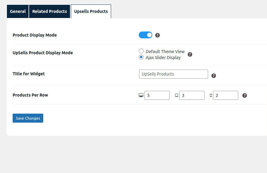 Settings for Related products Section