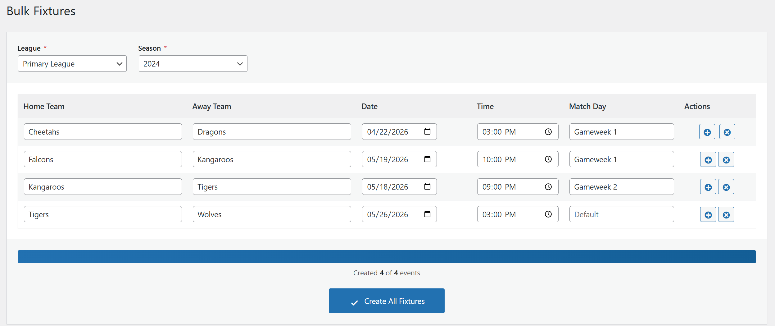 Confirmation message after successful creation