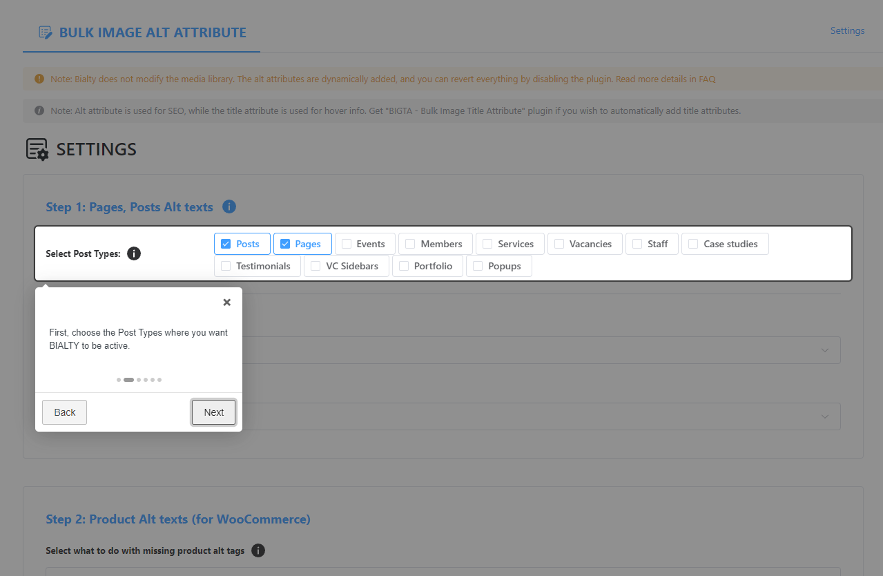 Guided setup — onboarding tour for first-time configuration