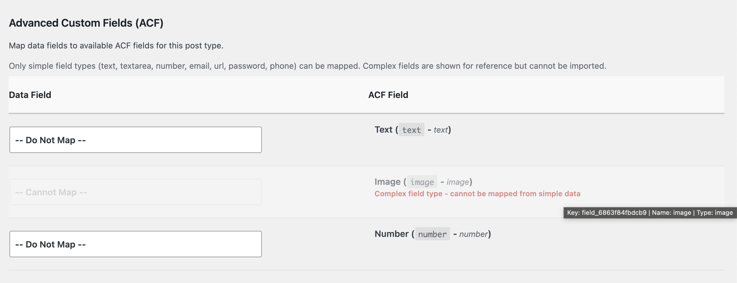 ACF integration - Automatic detection of ACF fields