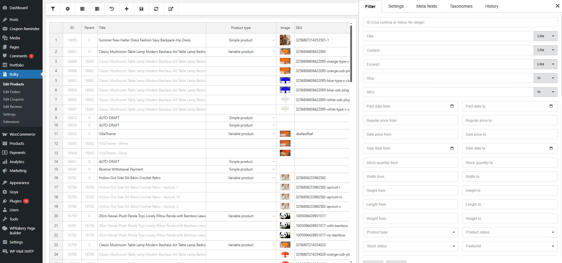 Product filter