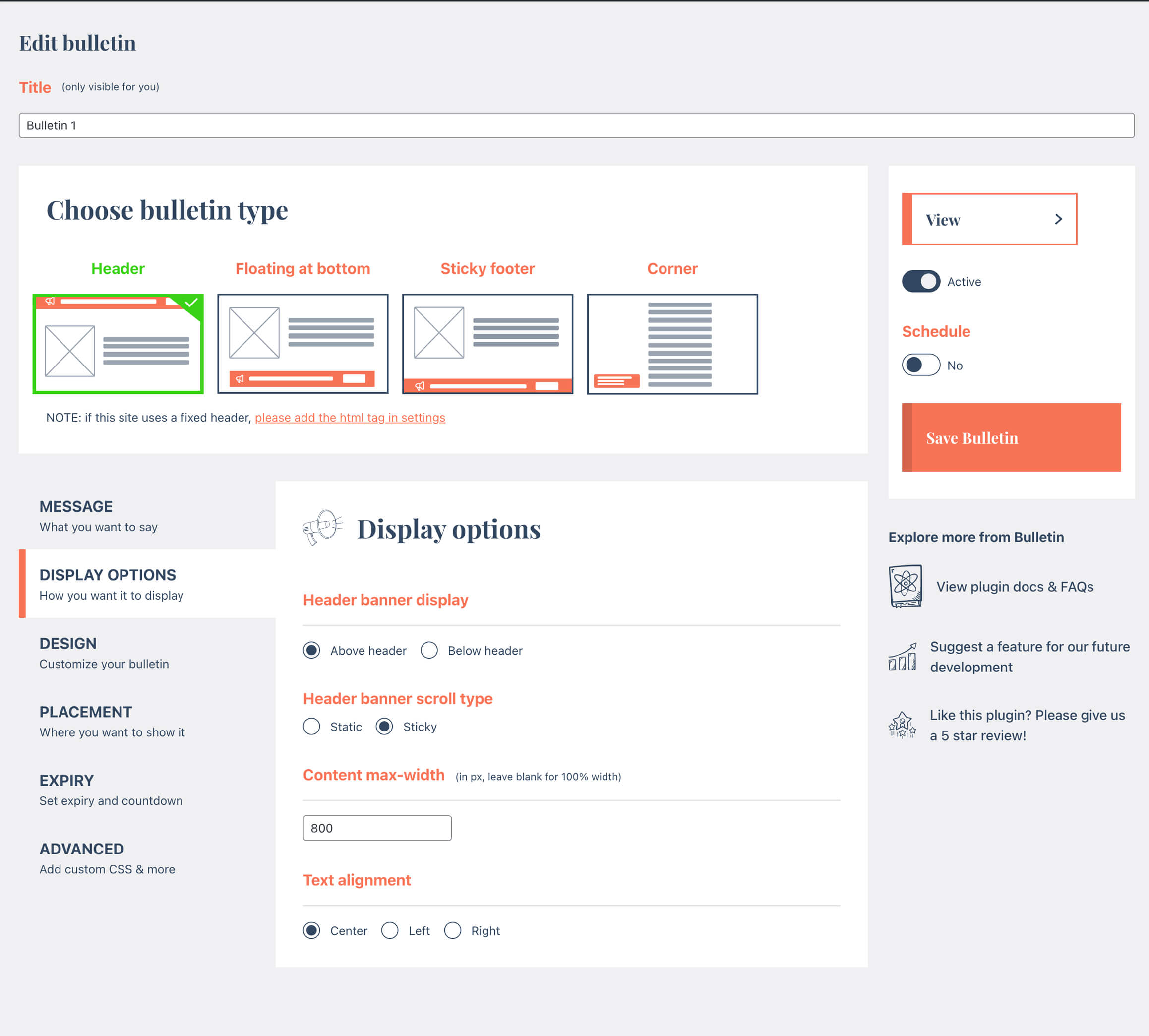 Bulletin - Advanced
