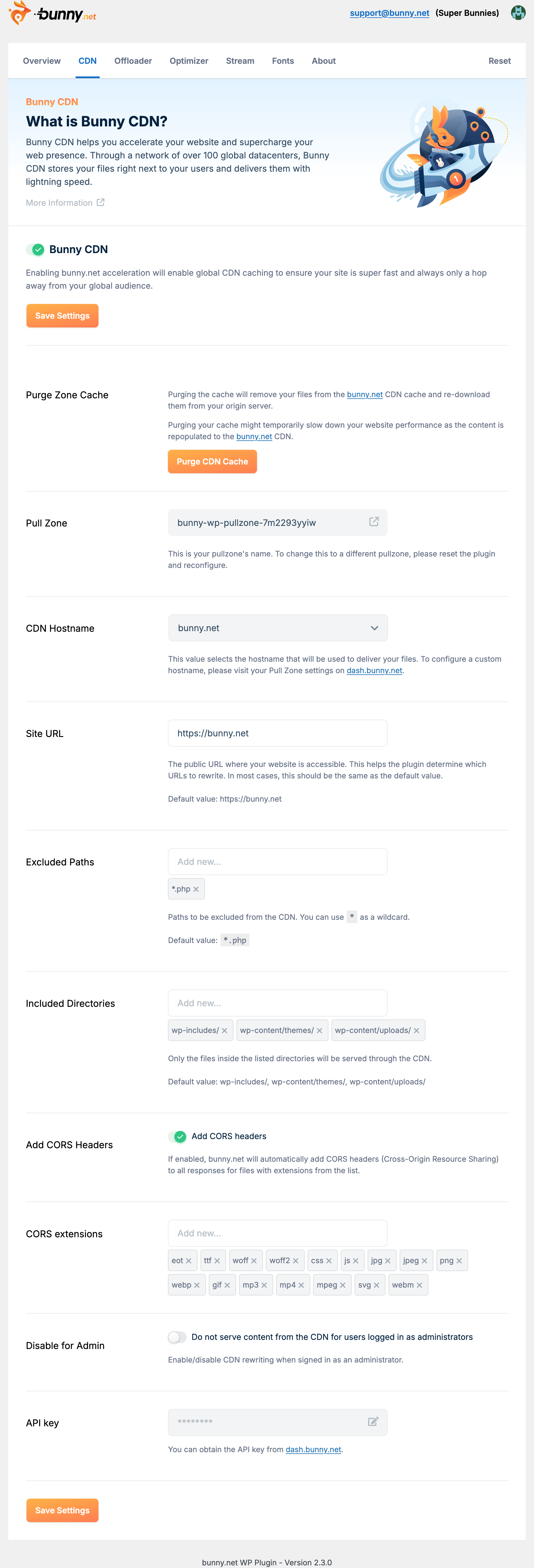 Bunny CDN configuration