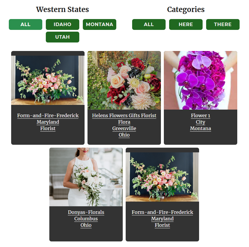 Short code with both regions and categories used.