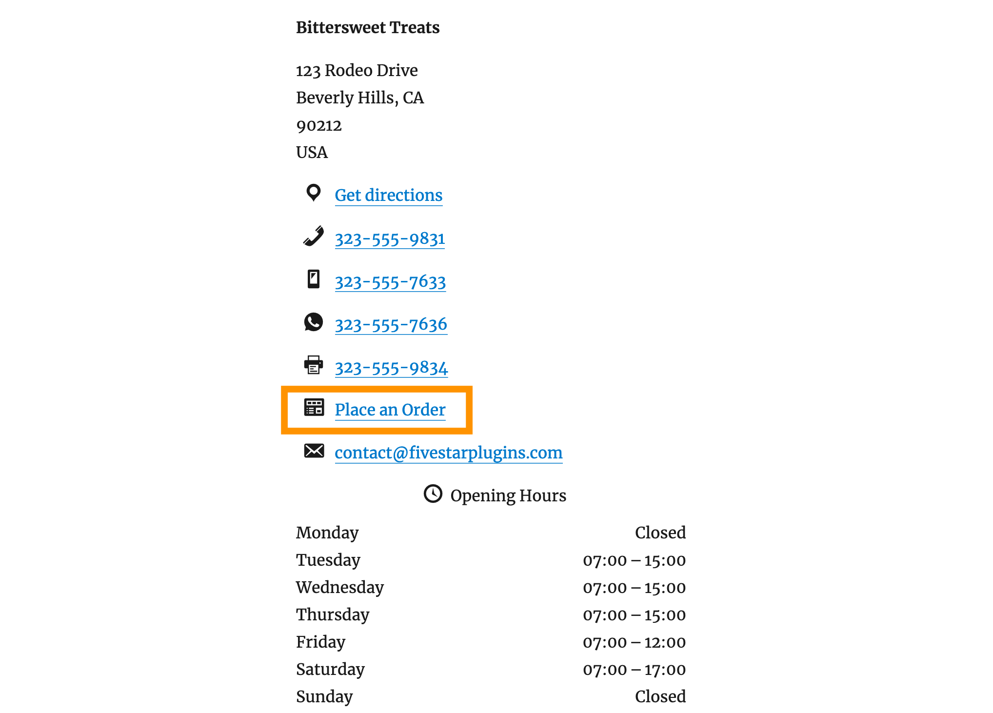 An easy-to-use form lets you add all of the information, locate the correct map coordinates and set up your opening hours.