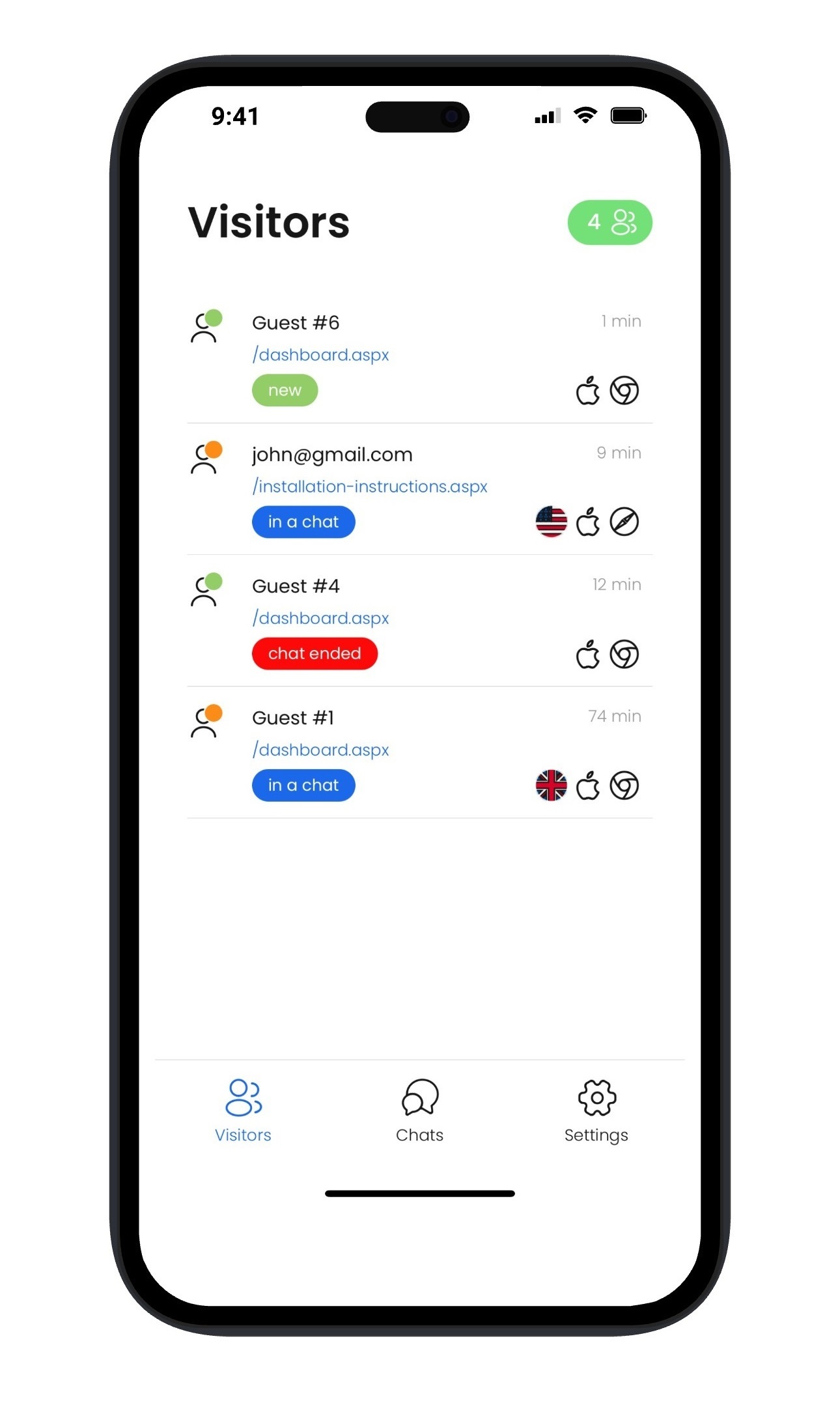 Not available to chat? Display our integrated contact form and receive an email as soon as someone submits it.