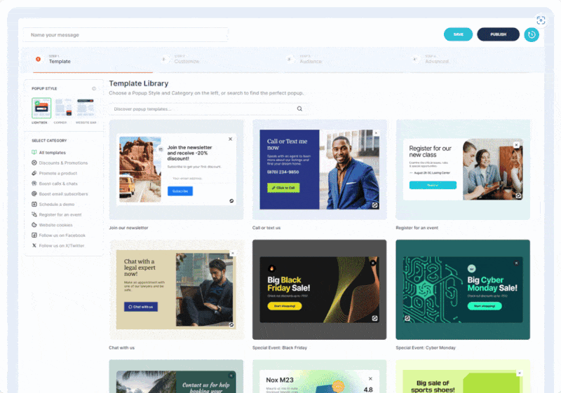 This is a great example of the types of menus and buttons you can create to guide visitors and increase conversions every step of the way.