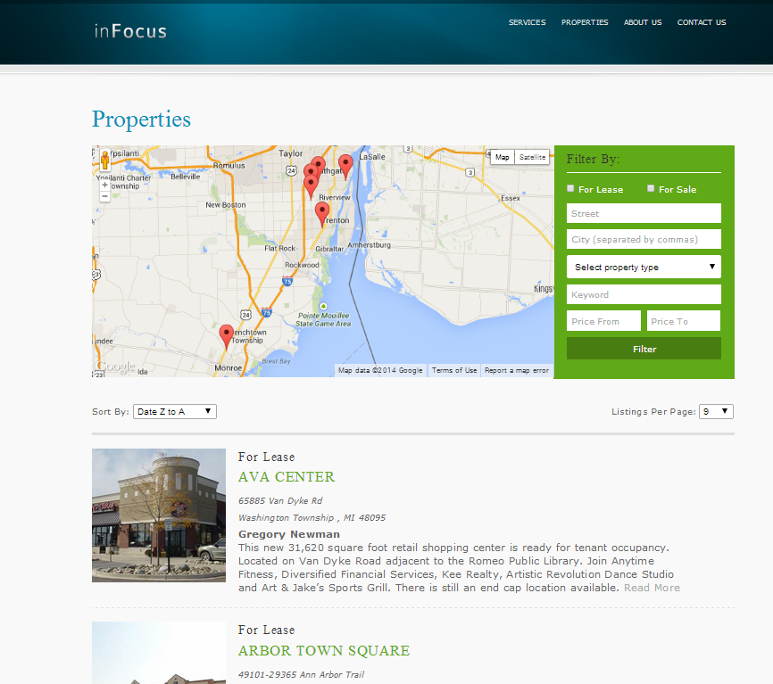Properties Page in List View.