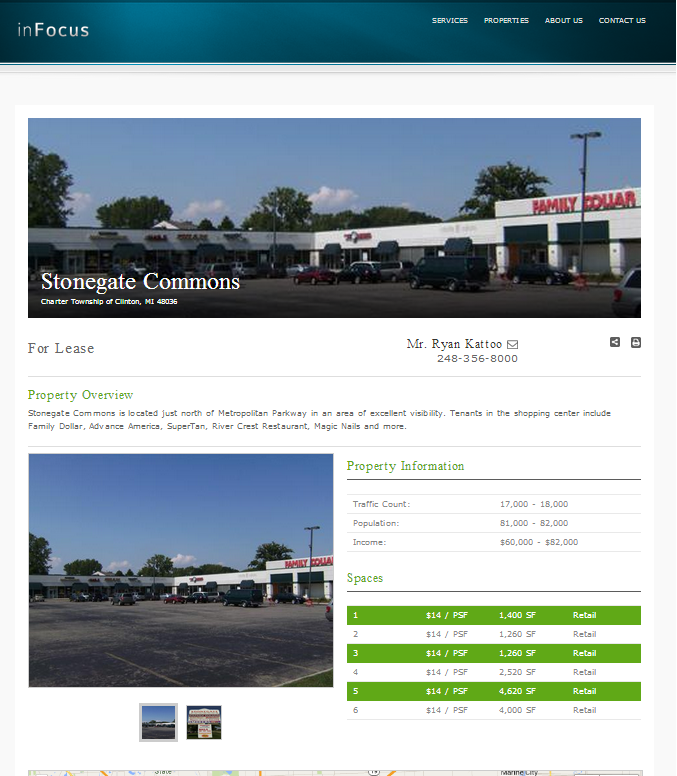 Property Detail Page in One Column View.
