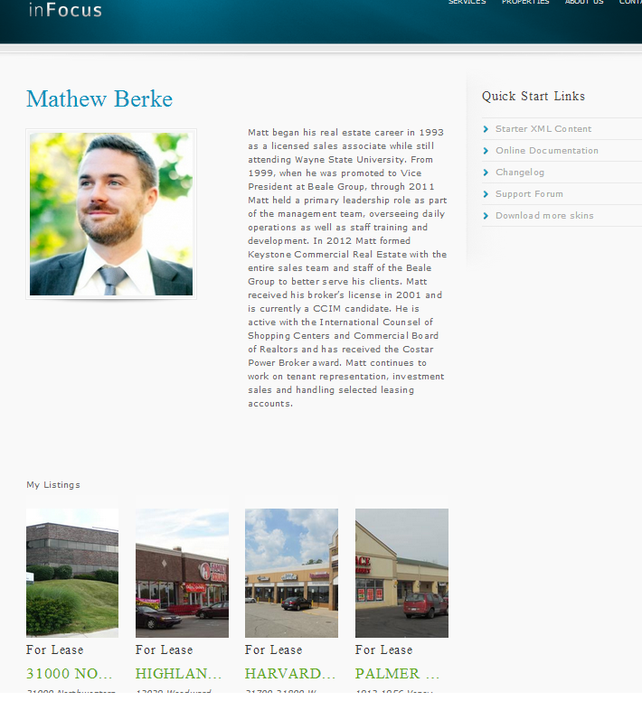 Broker Page with Broker Listings Widget.